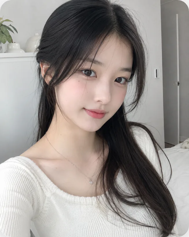 혼자서 찍은 실내 셀피
